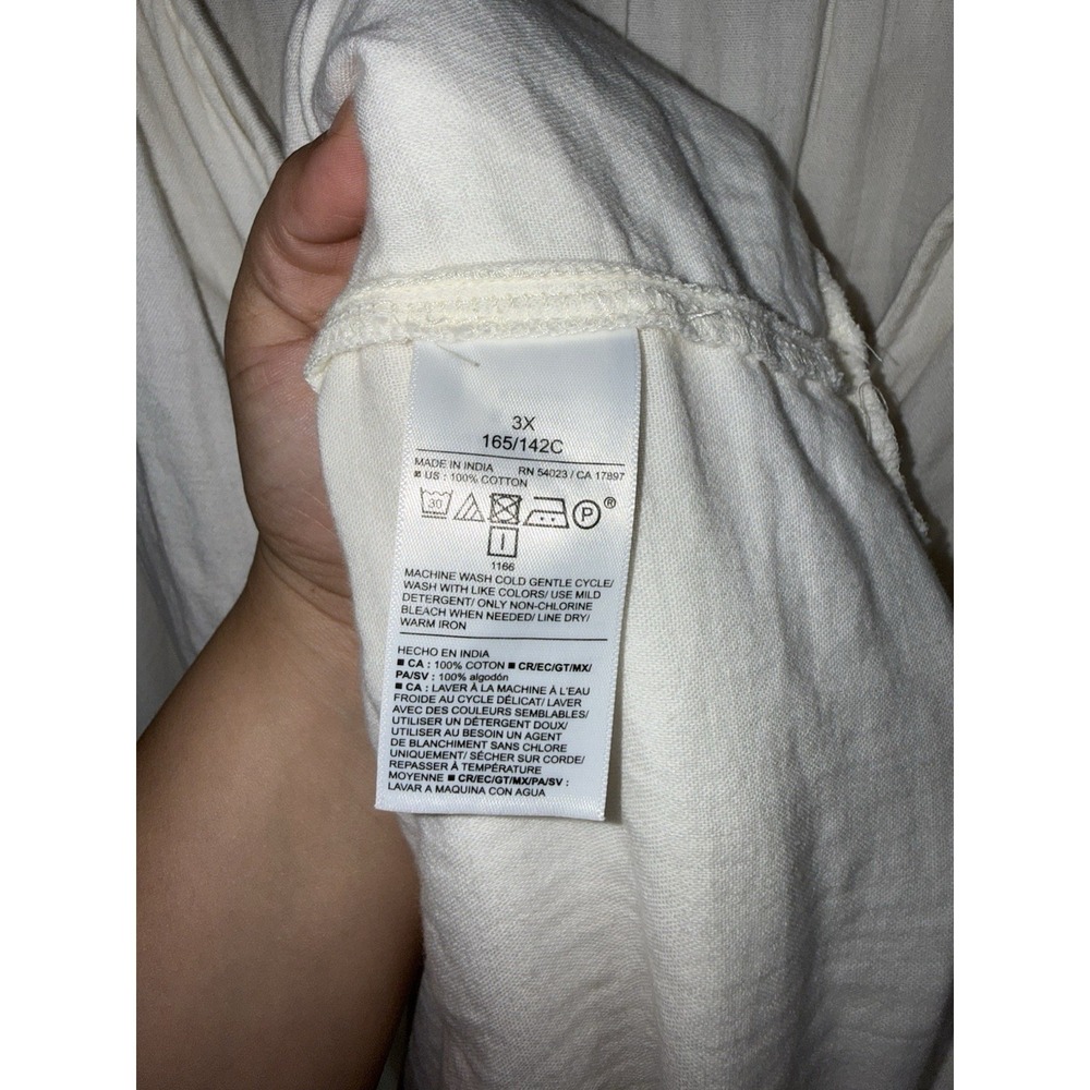 Old navy 3X Cream Cotton Gauze Maxi Dress Boho Sleeveless Tiered Plus Size - Picture 13 of 13
